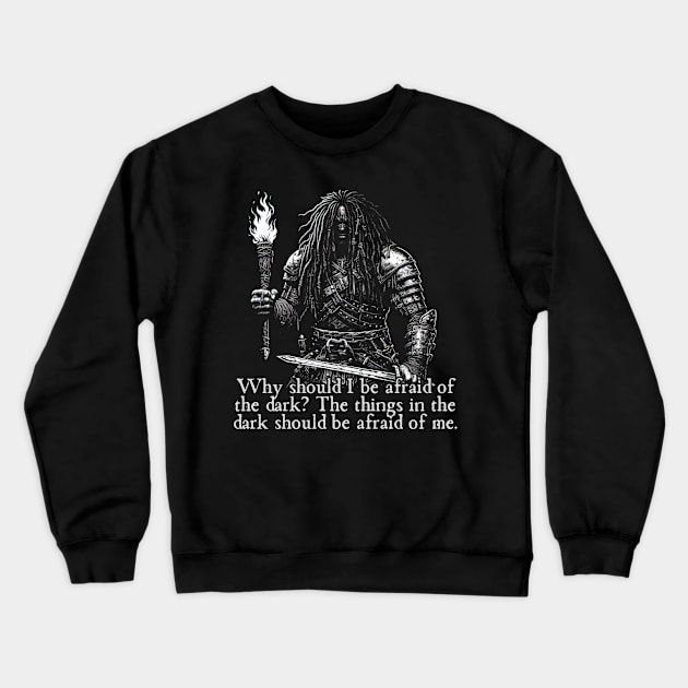 Dark Warrior Crewneck Sweatshirt by OddlyNoir